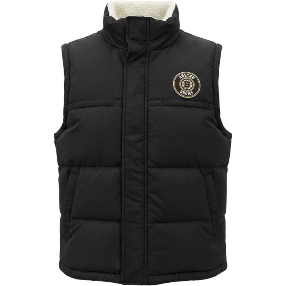 Wear Erin Andrews Boston Bruins Reversible Sherpa Vest Jacket Womens SM MSRP 99